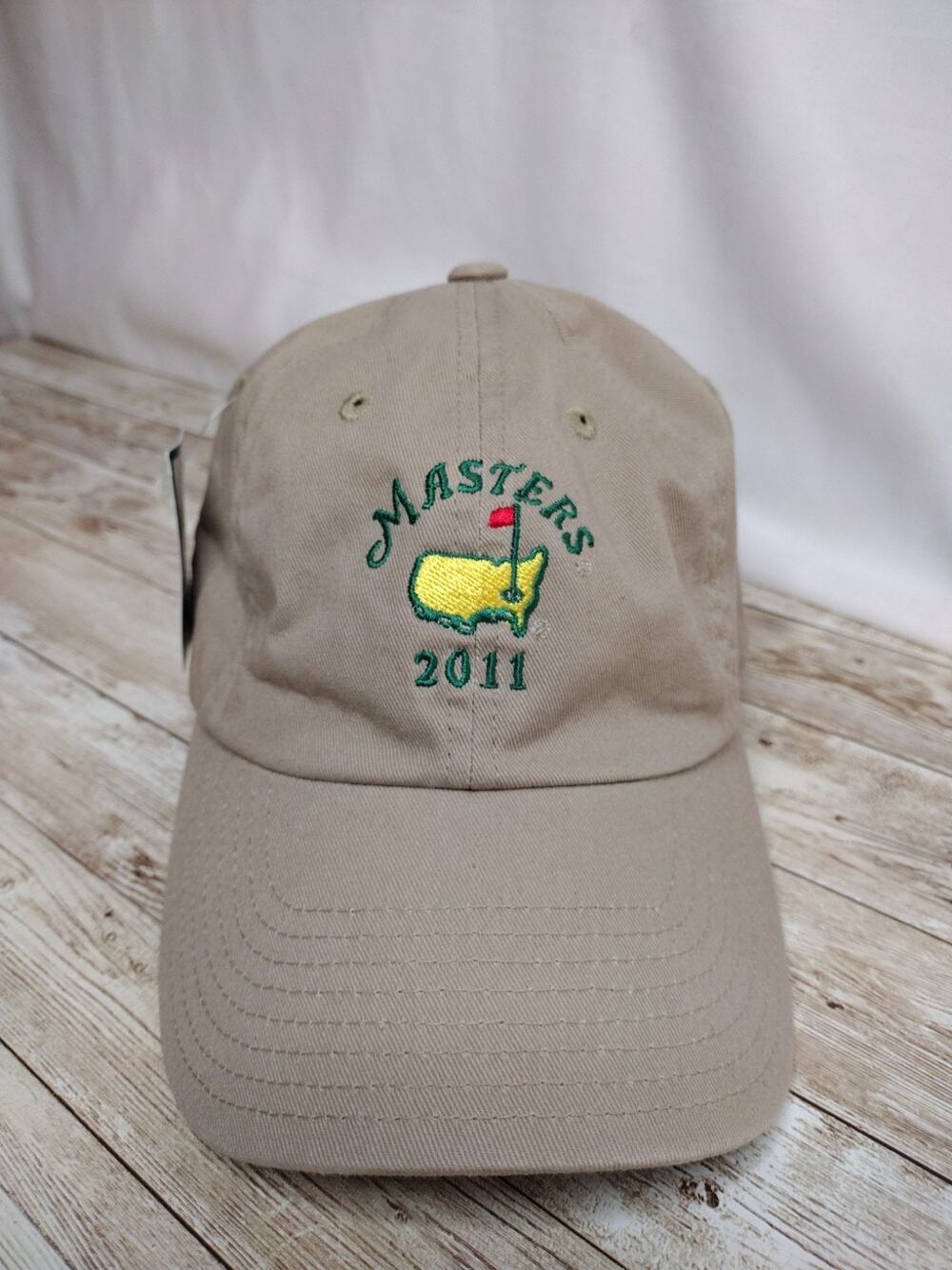 Masters 2011 Hat Beige Strap Back Embroidery Golf American Needle NWT Deadstock